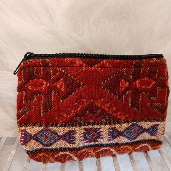 TRADES ROUTES ARTISTIC WALLET SMALL ZIPPER CLOSURE/NO STRAP/NO POCKETS/OPEN UNIT - Picture 6 of 14